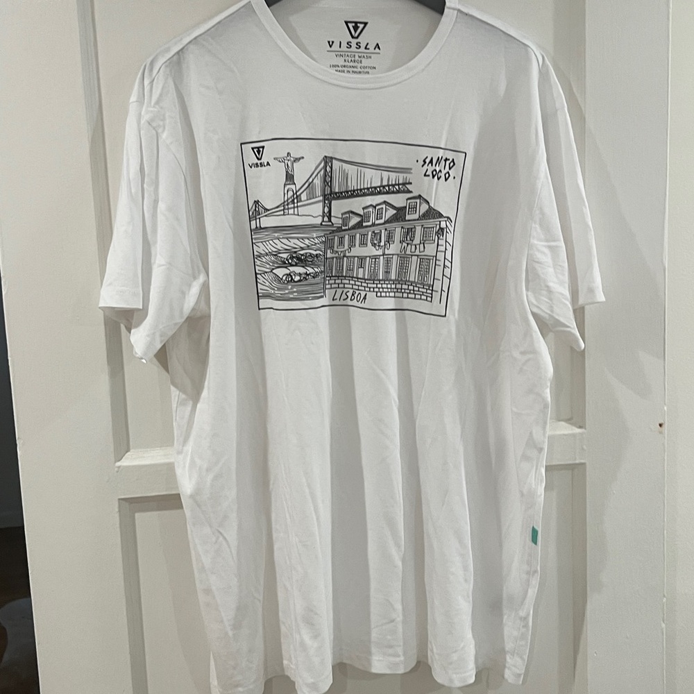 Santo loco vissla surf shirt Lisbon Portugal xl